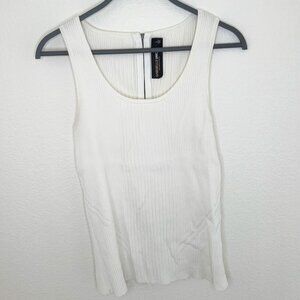 Gabrielle Union/New York & Company White Ribbed Tank (Size L)